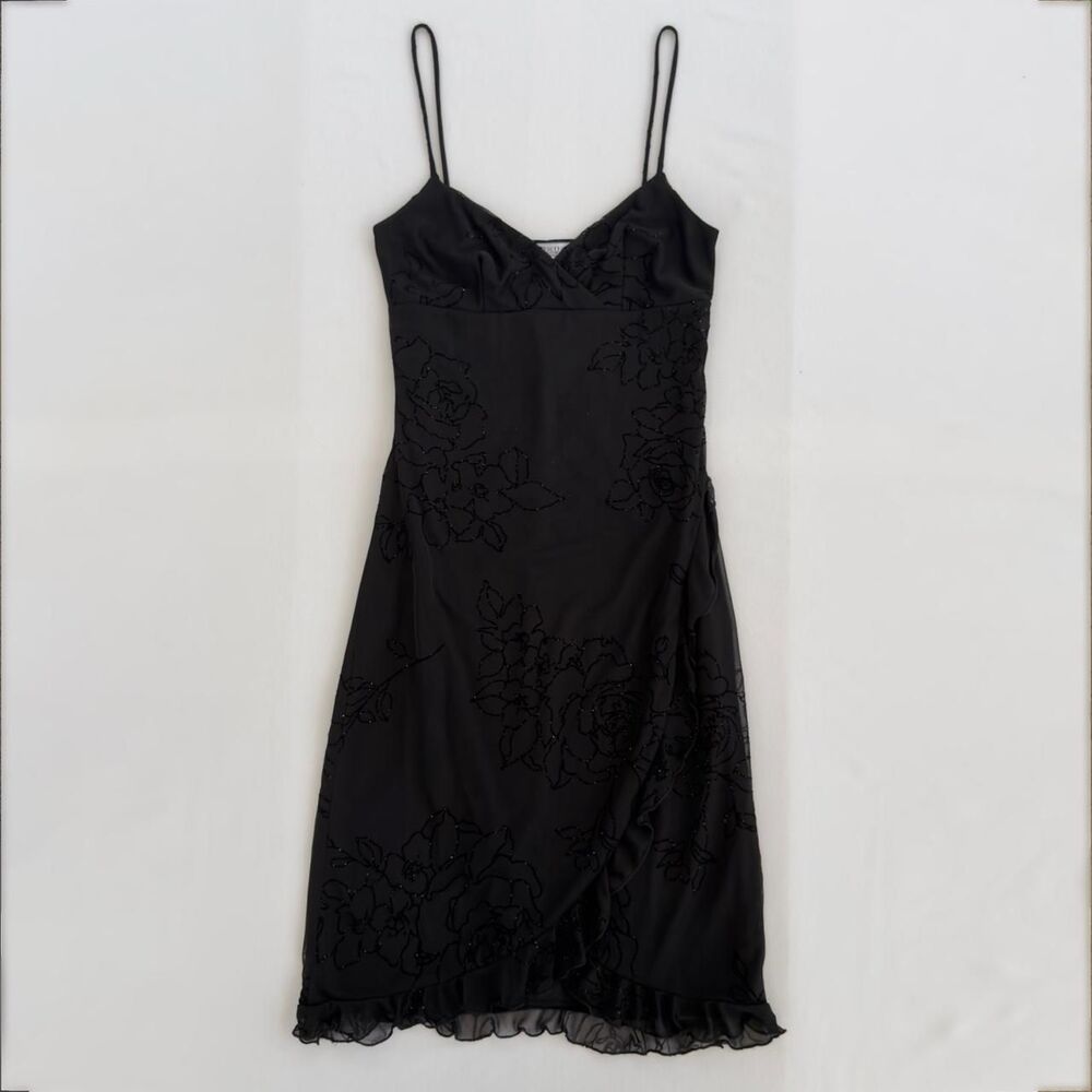 Vintage La Belle Women's Black Midi Dress Size S